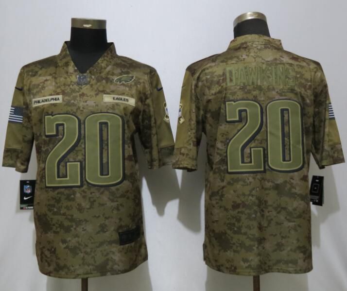 Men Philadelphia Eagles #20 Dawklns Nike Camo Salute to Service Limited NFL Jerseys